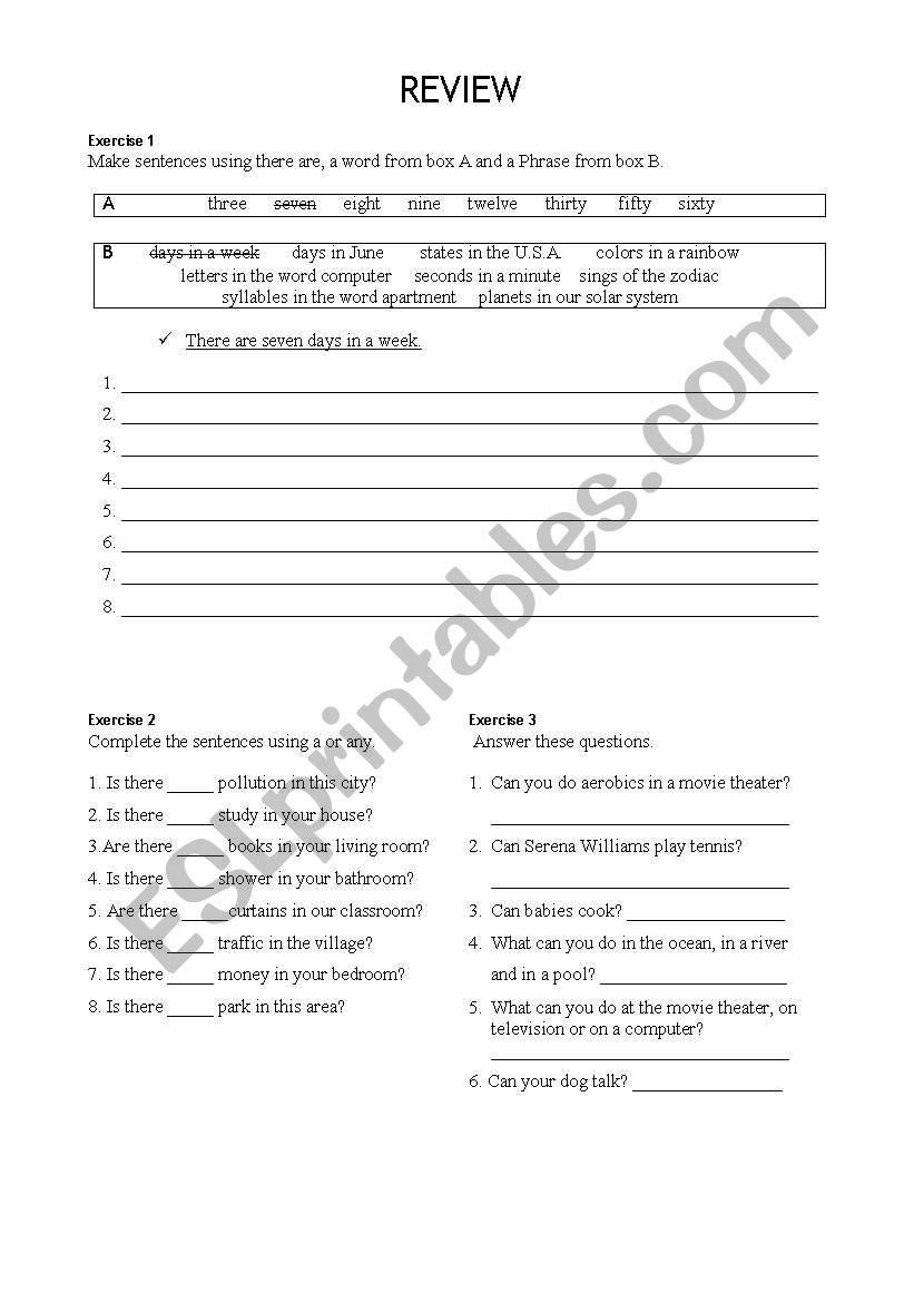 Review worksheet