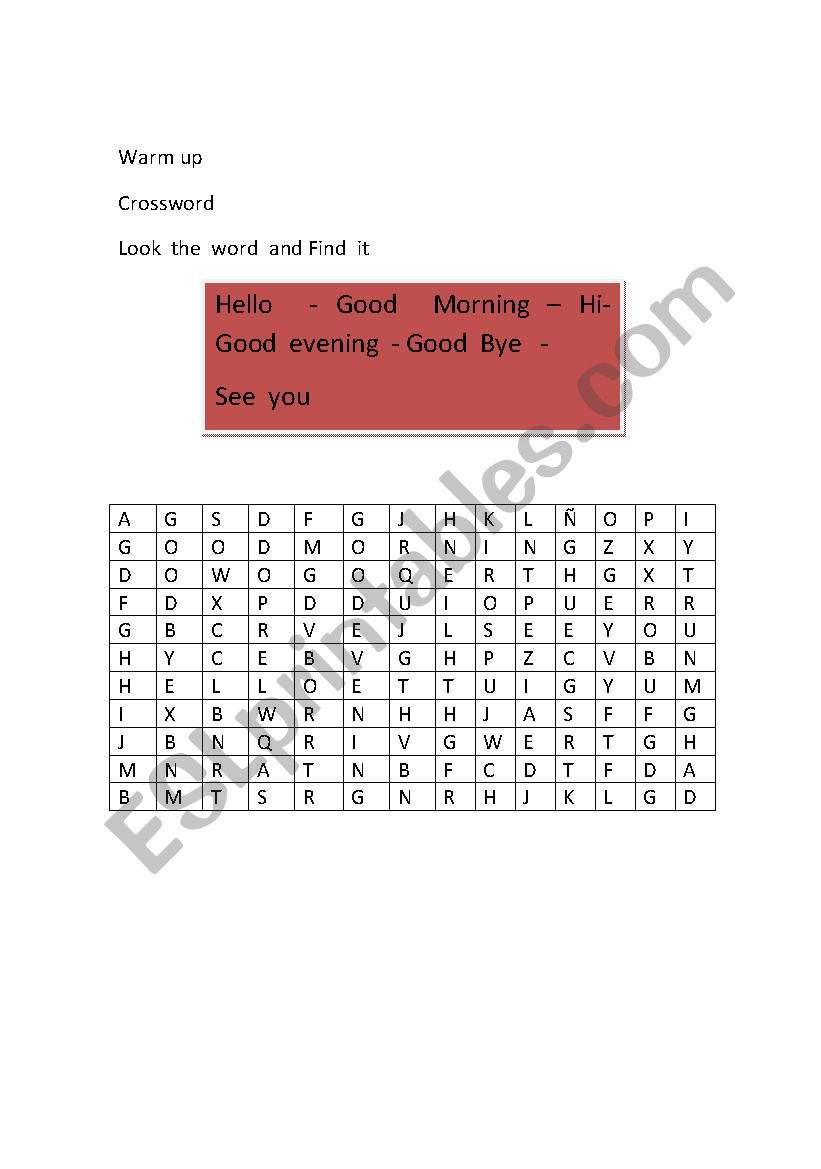 Greetings  worksheet