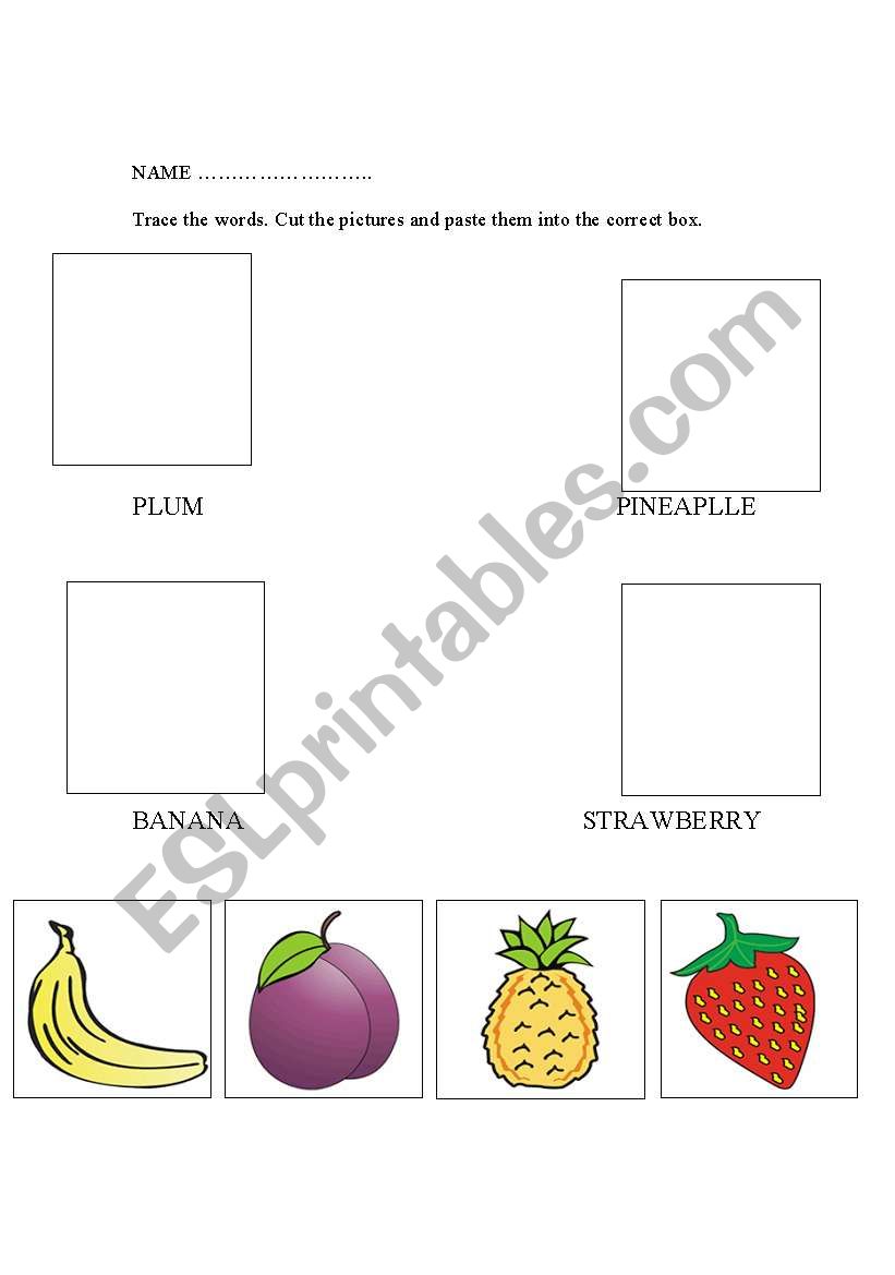 cut and paste fruit worksheet