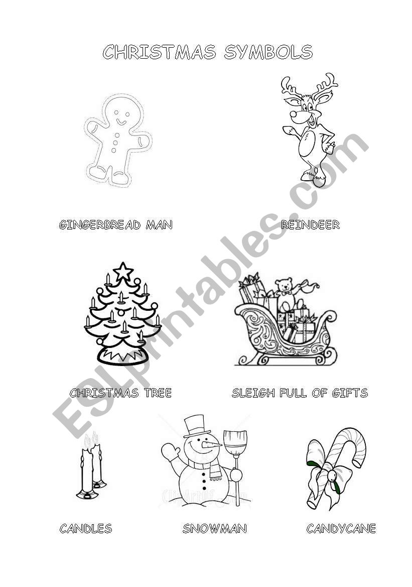 CHRISTMAS SYMBOLS worksheet