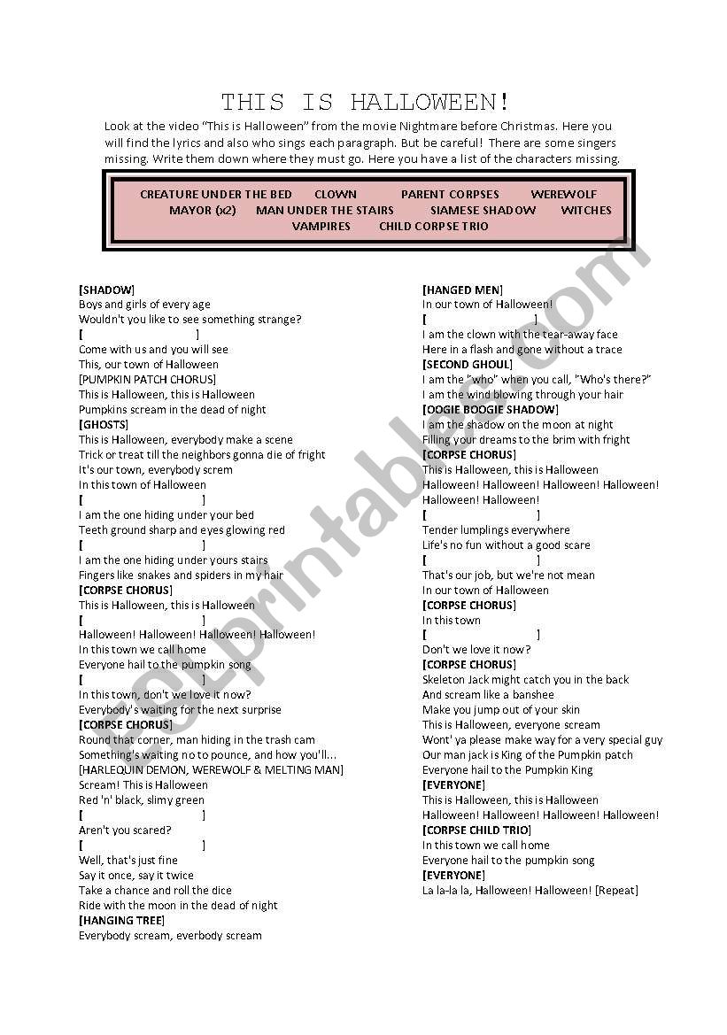 This is Halloween worksheet