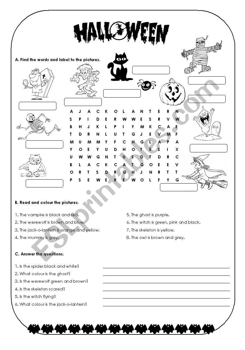 Halloween worksheet