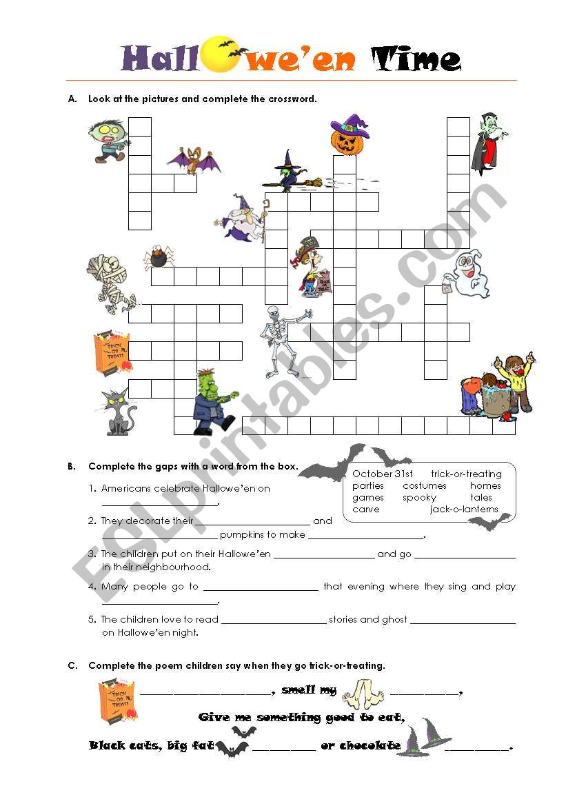 Halooween worksheet