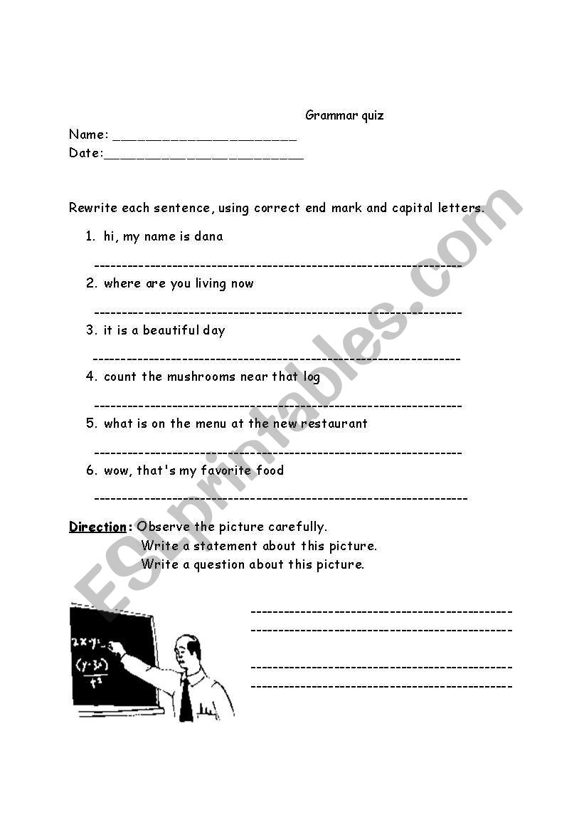 grammar quiz worksheet