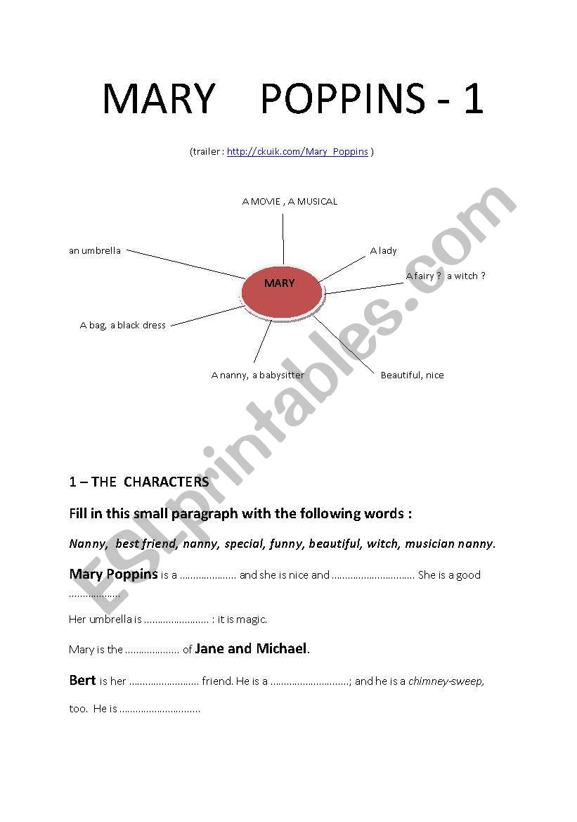  Mary Poppins (trailer) - worksheet 1