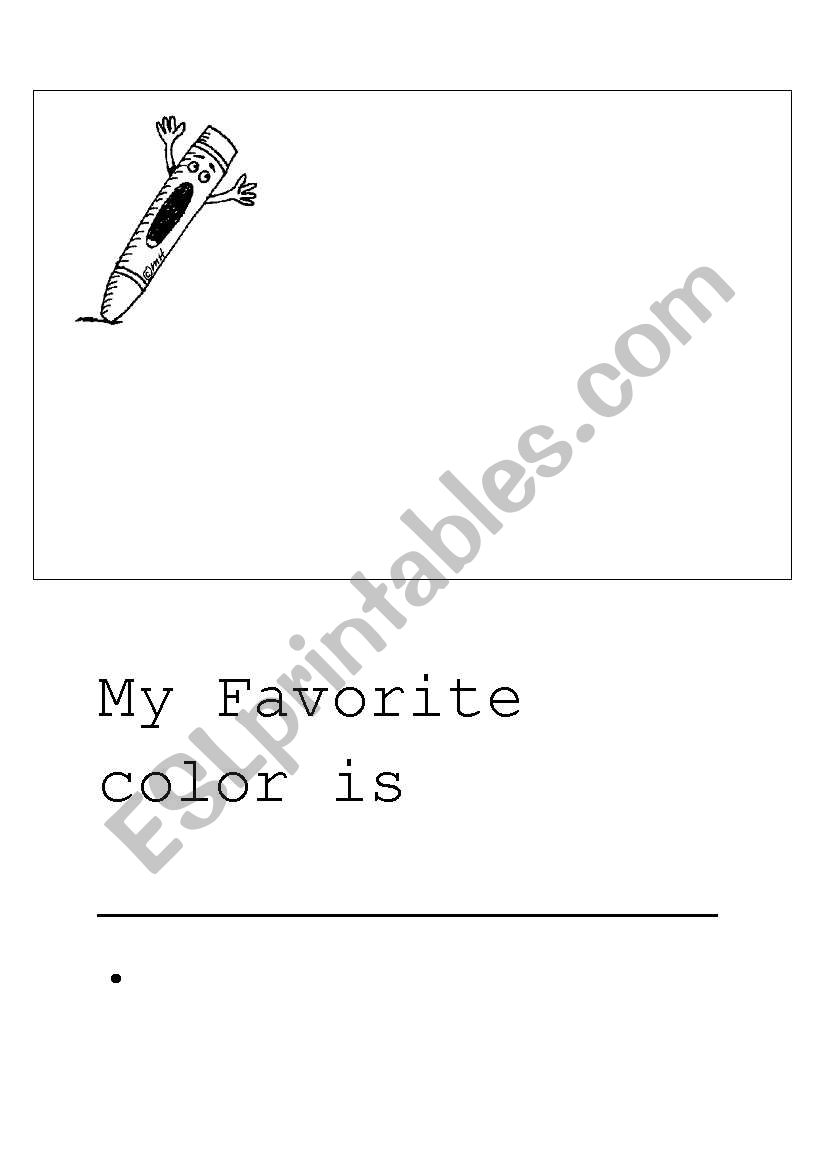 My favorite color worksheet