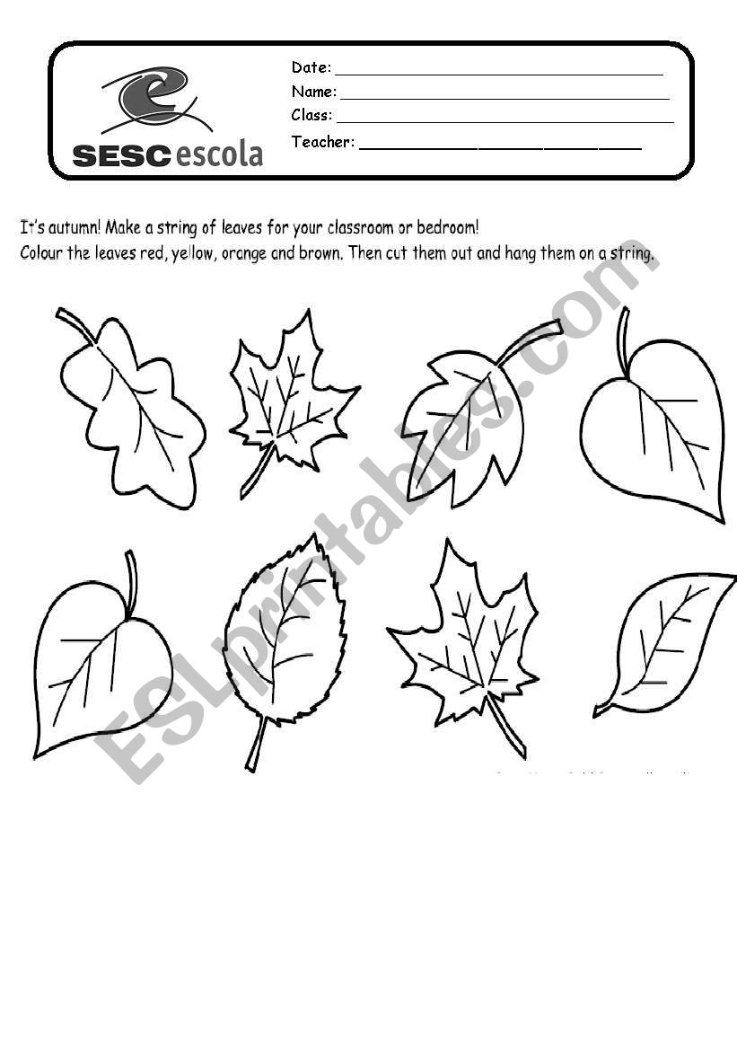 Colors worksheet