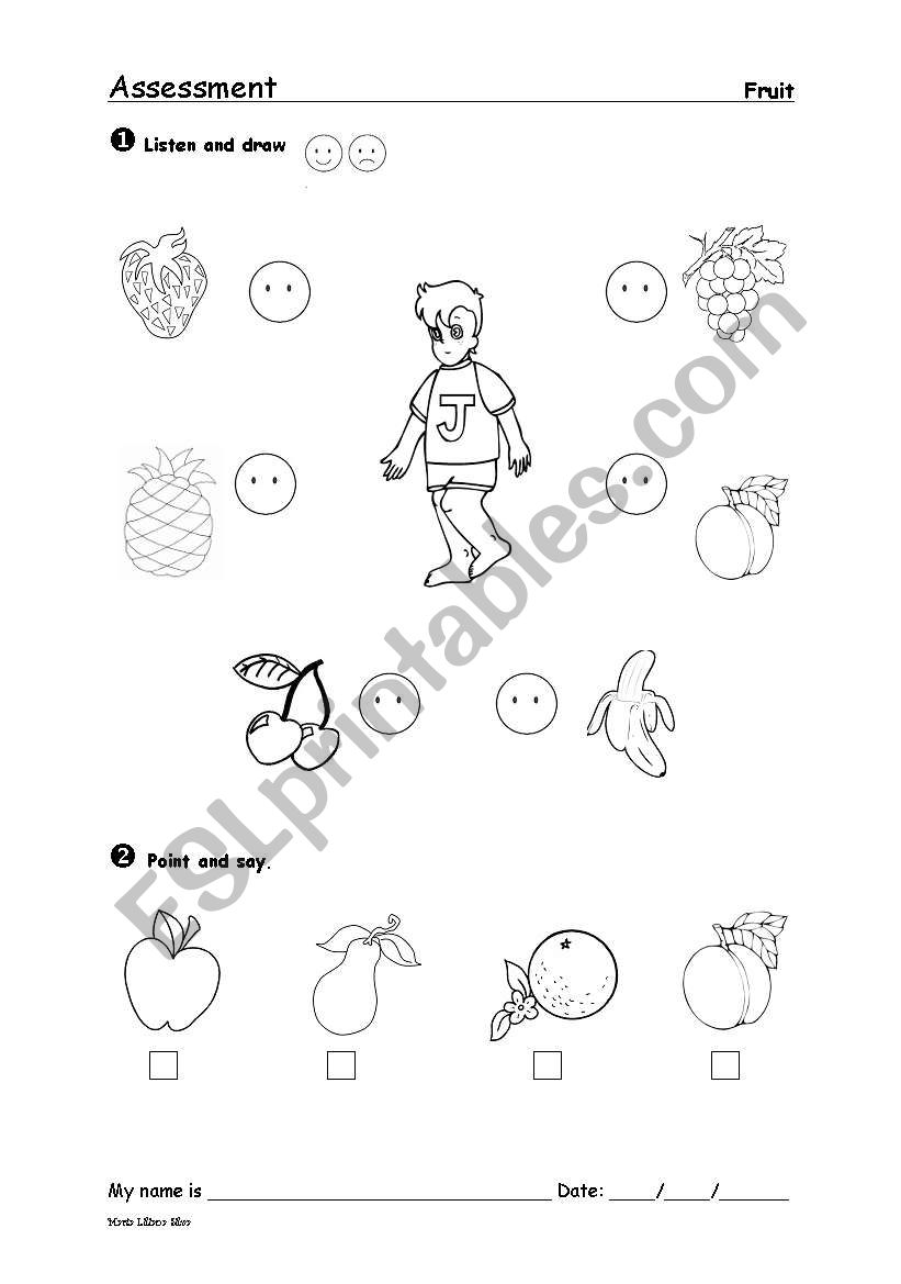 Assessment Fruit worksheet