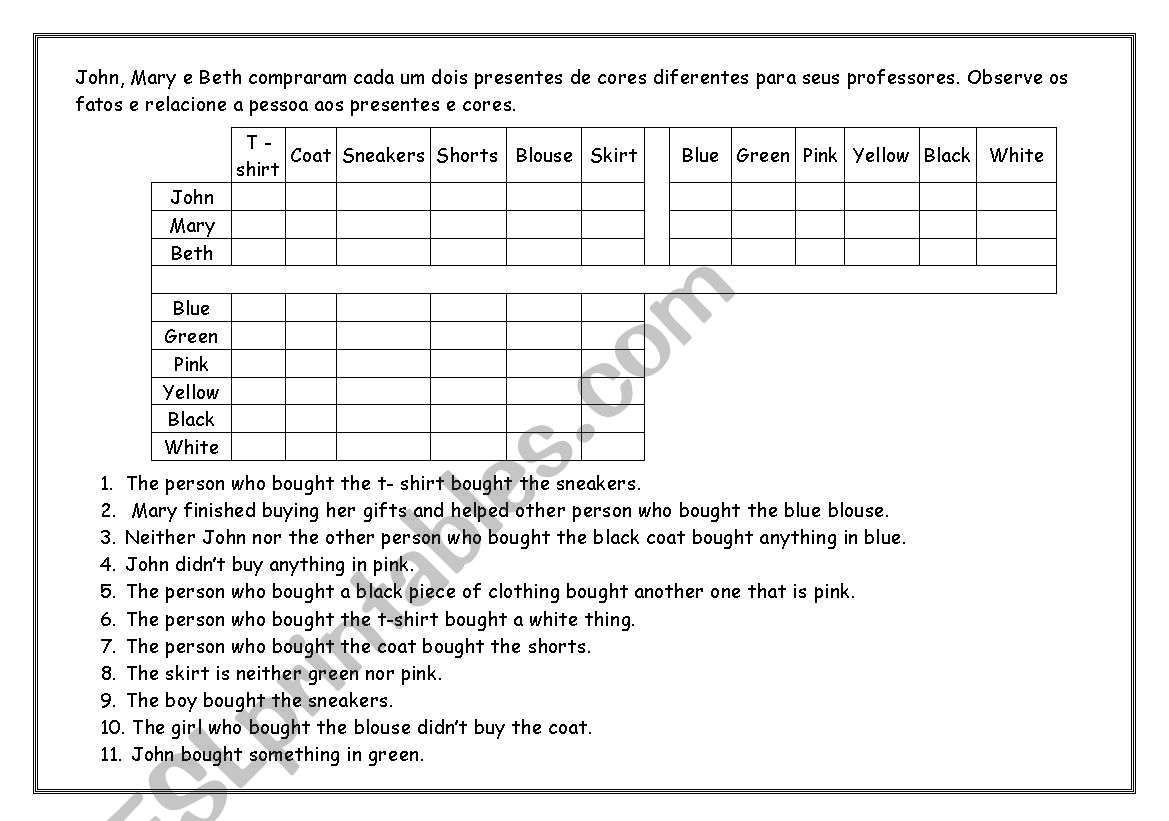 past puzzle worksheet