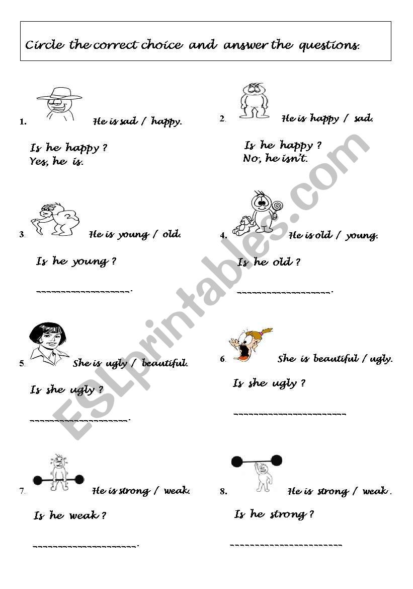 adjectives worksheet