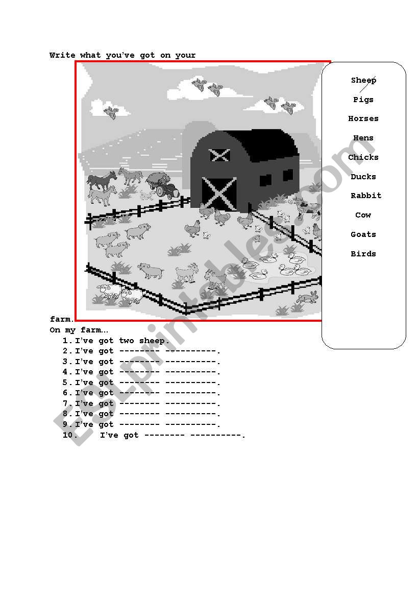 Farm Animals worksheet