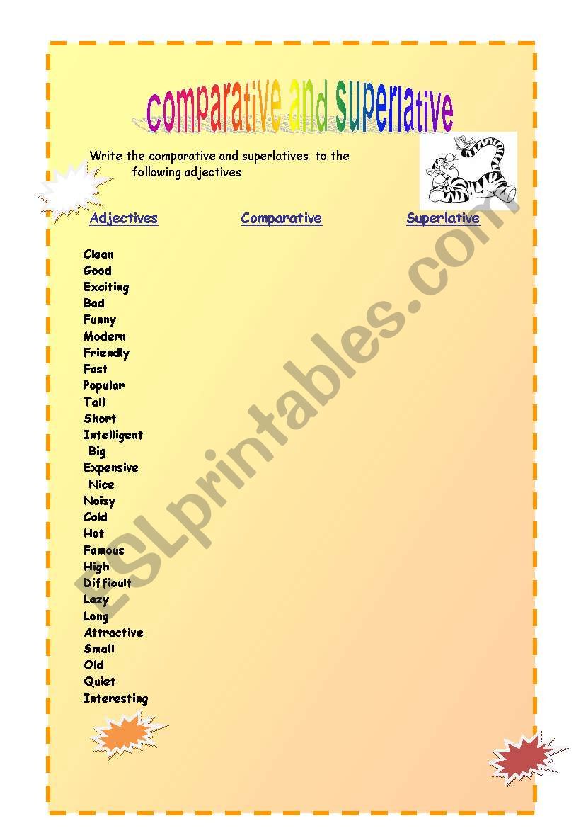 Comparative and Superlative adjectives