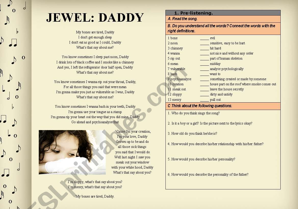 Lessons with Music 3: DOMESTIC ABUSE (Jewel: Daddy)
