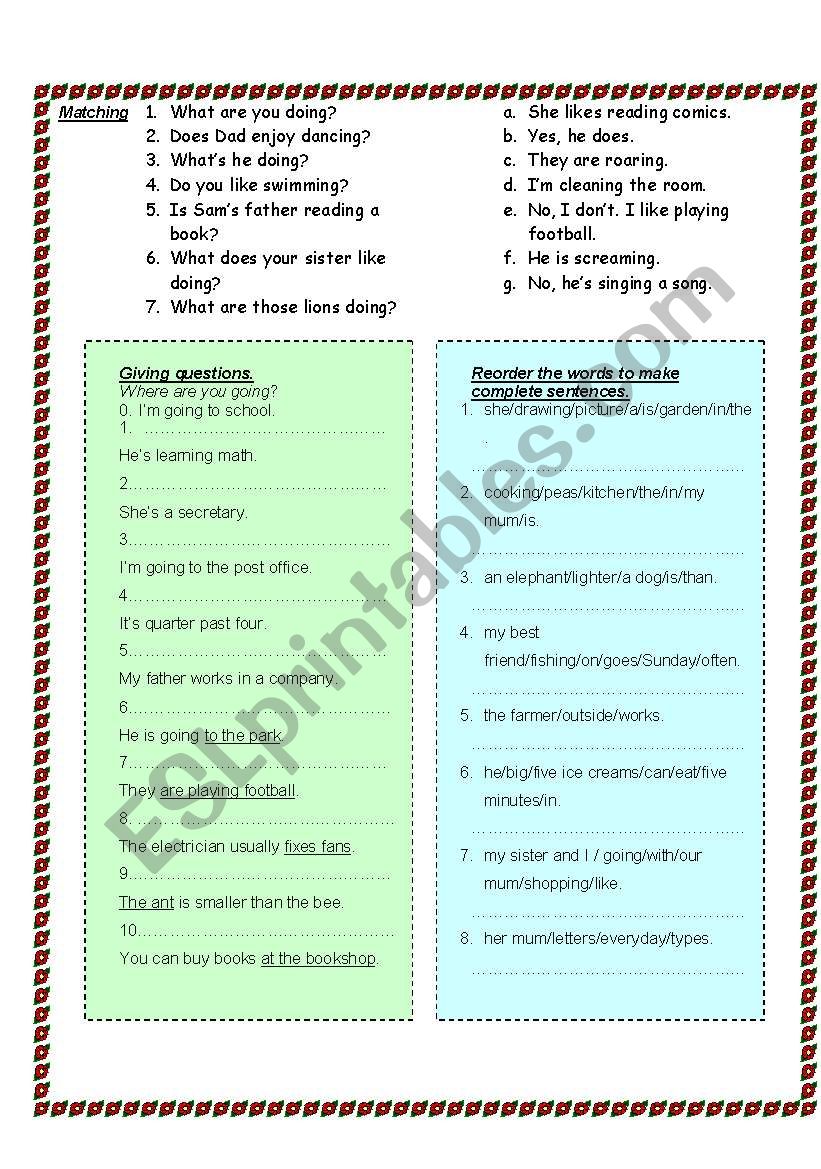 Revision of present simple, present continous