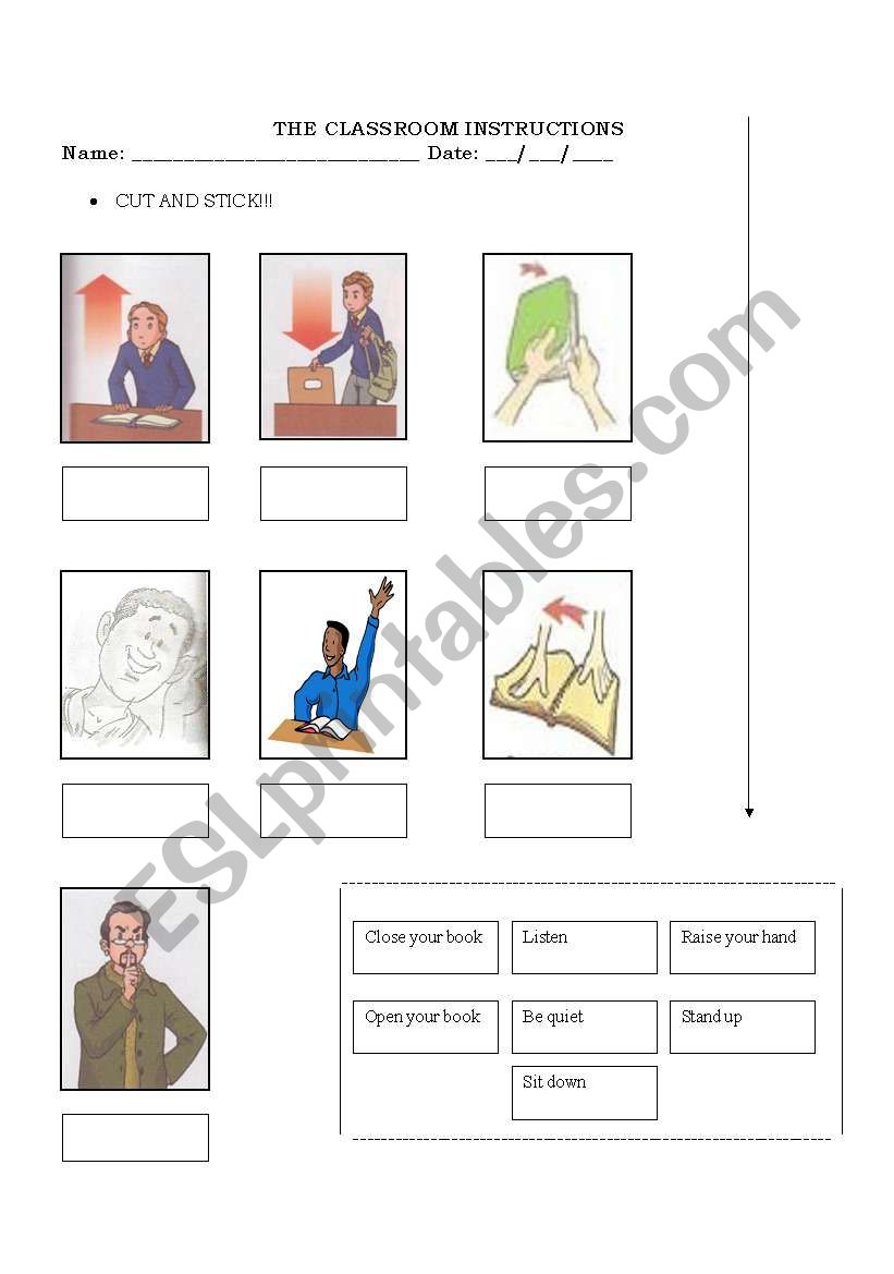 The Classroom Instructions worksheet