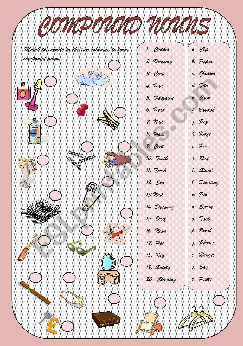 Compound nouns worksheet