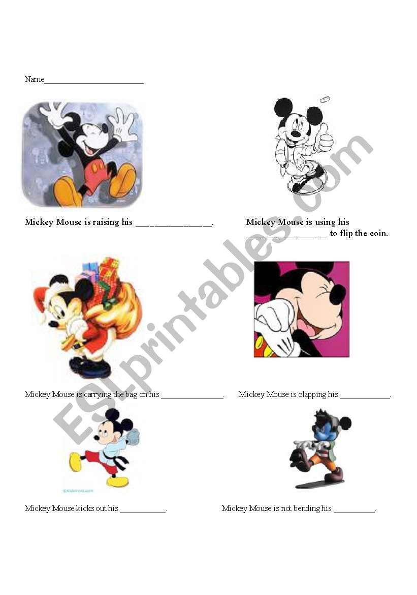 Mickey Mouse is Moving worksheet