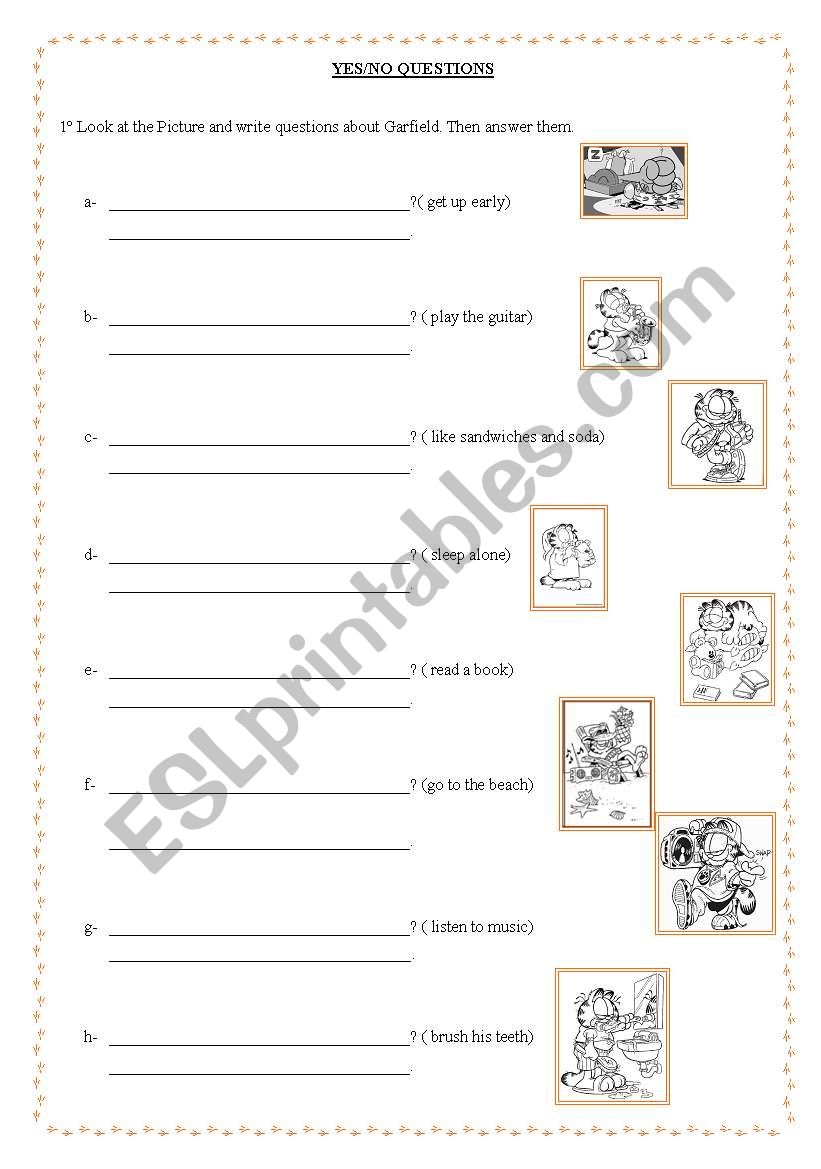 yes/no questions - 1/1 worksheet