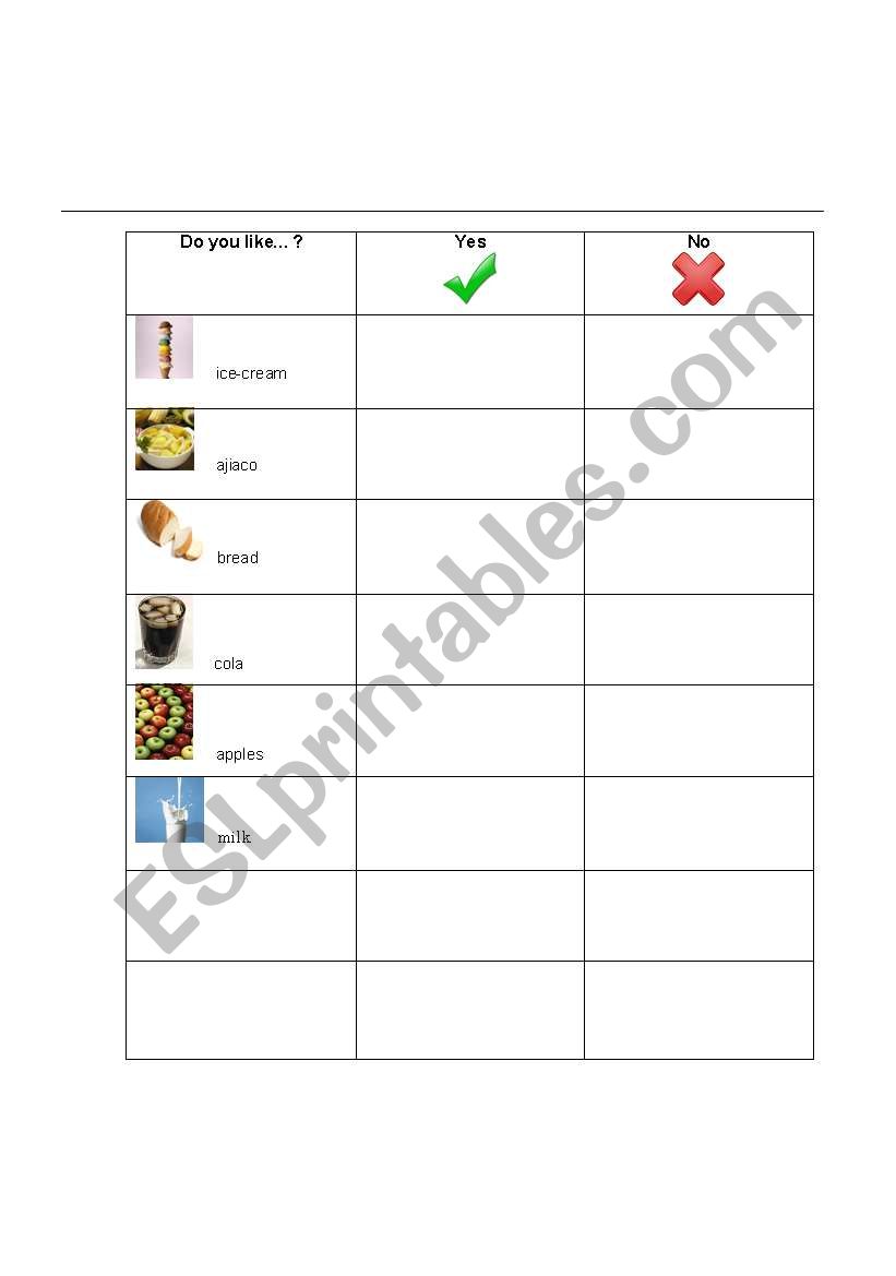 Class Survery worksheet