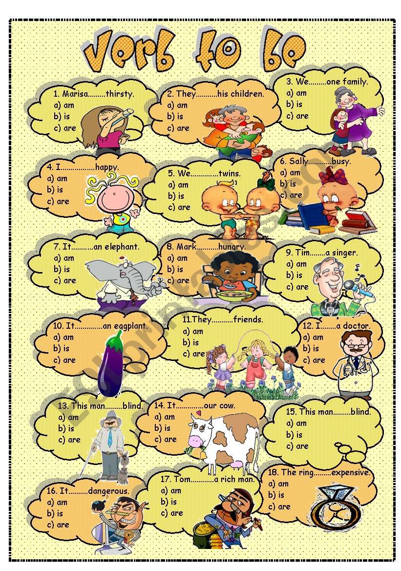 verb to be worksheet