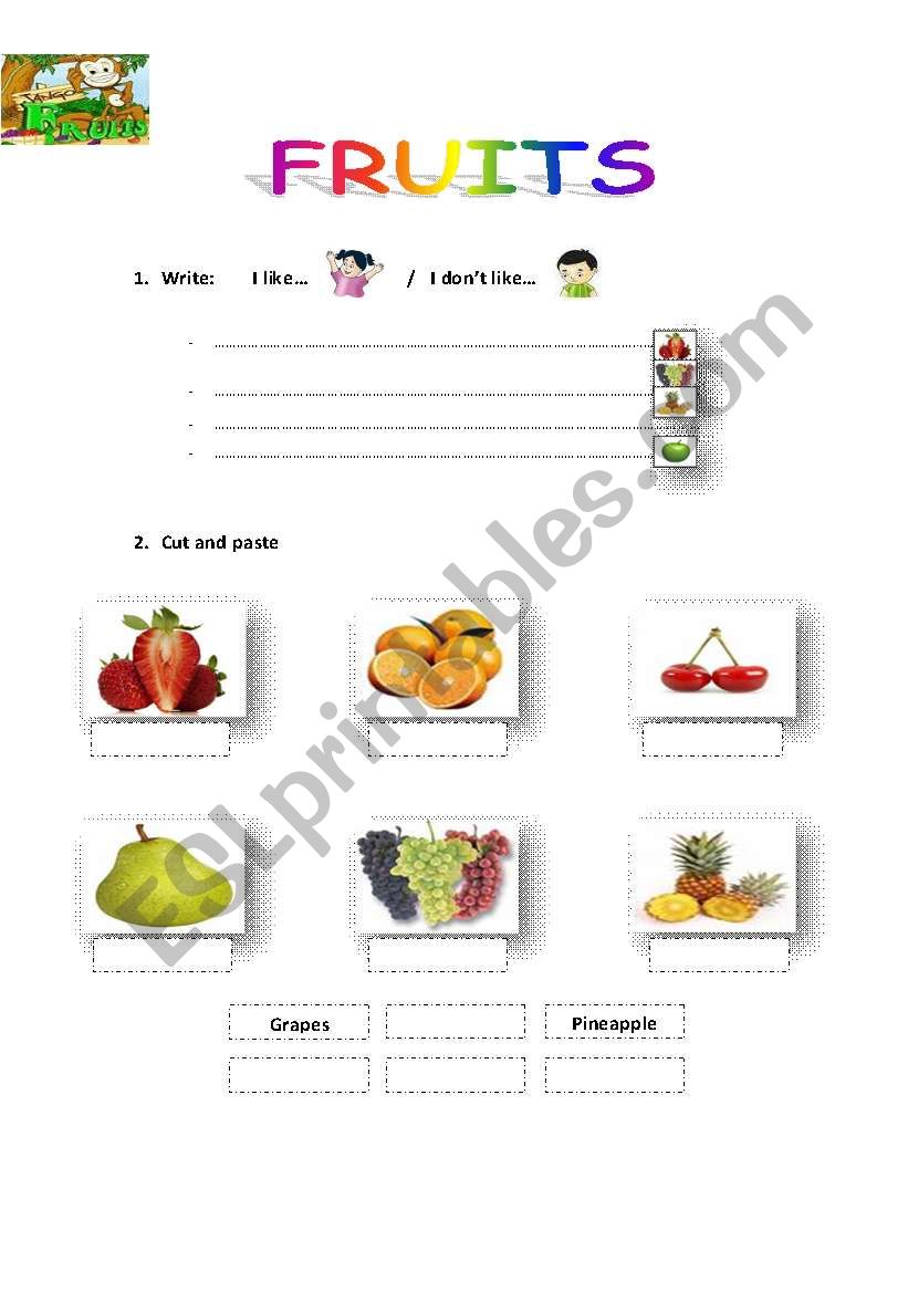 Fruits worksheet