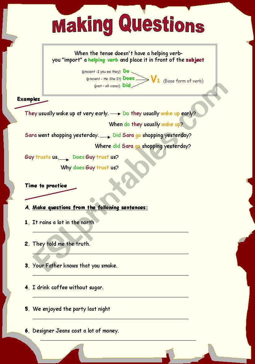 Making Questions 2 worksheet