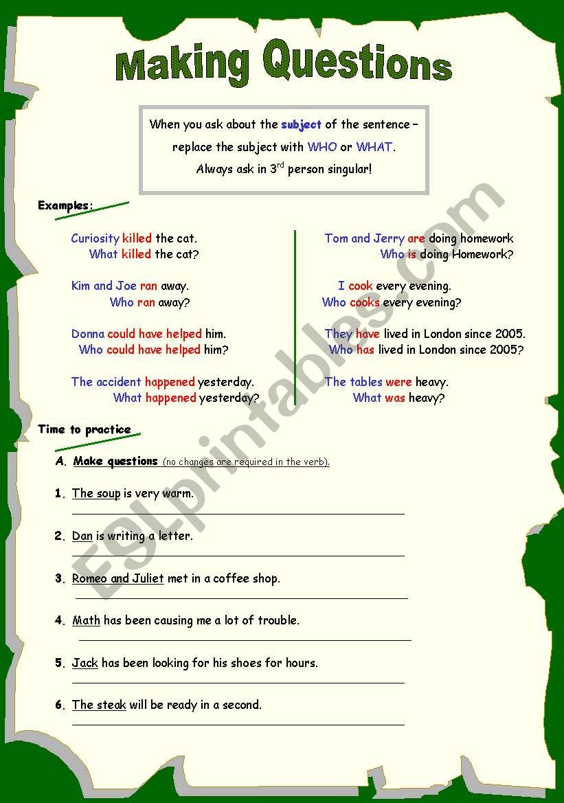 making questions 3 worksheet