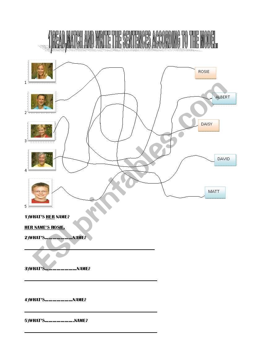 READ,MATCH,WRITE SENTENCES. worksheet