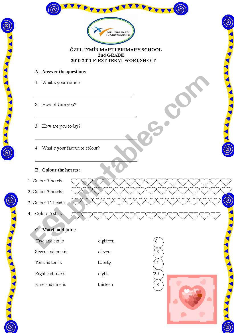 2nd grade worksheet worksheet