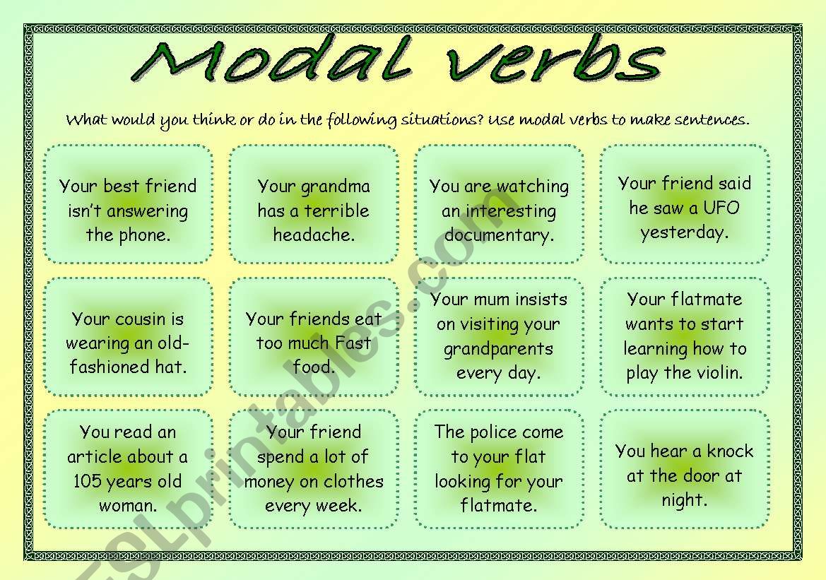 MODAL VERBS - speaking practice