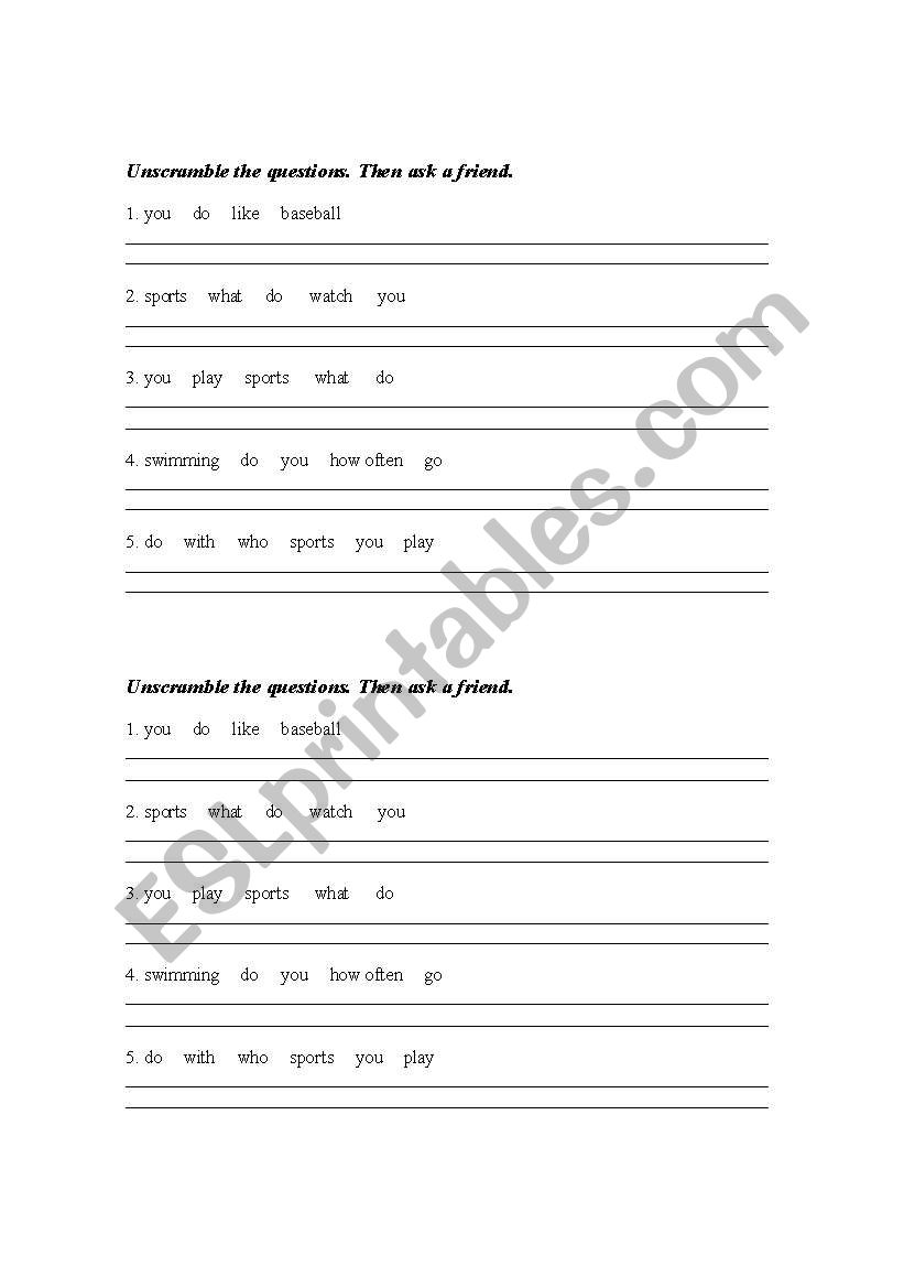 Unscramble phrases worksheet