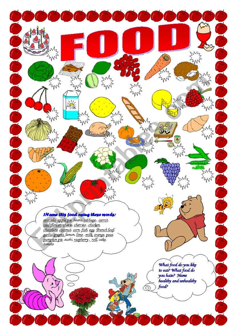 FOOD.  Learning with fun! worksheet