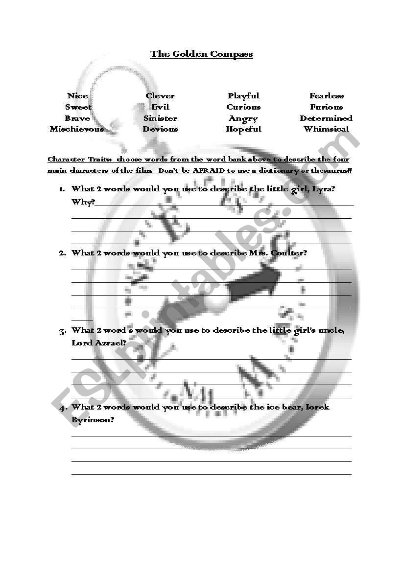 TheGolden Compass Character Traits and Personification