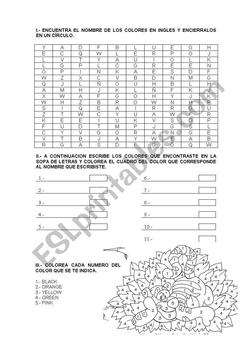 Colors worksheet