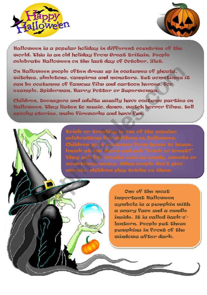 Happy Halloween worksheet