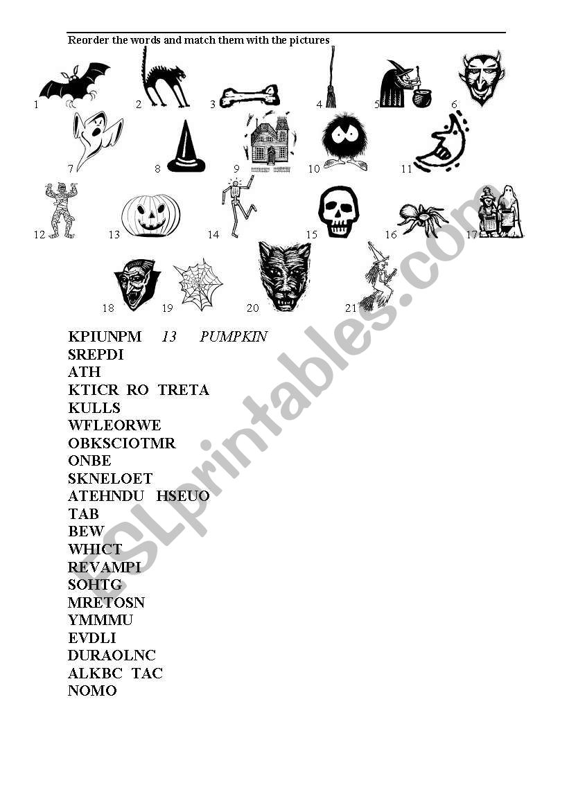 Halloween 2 worksheet