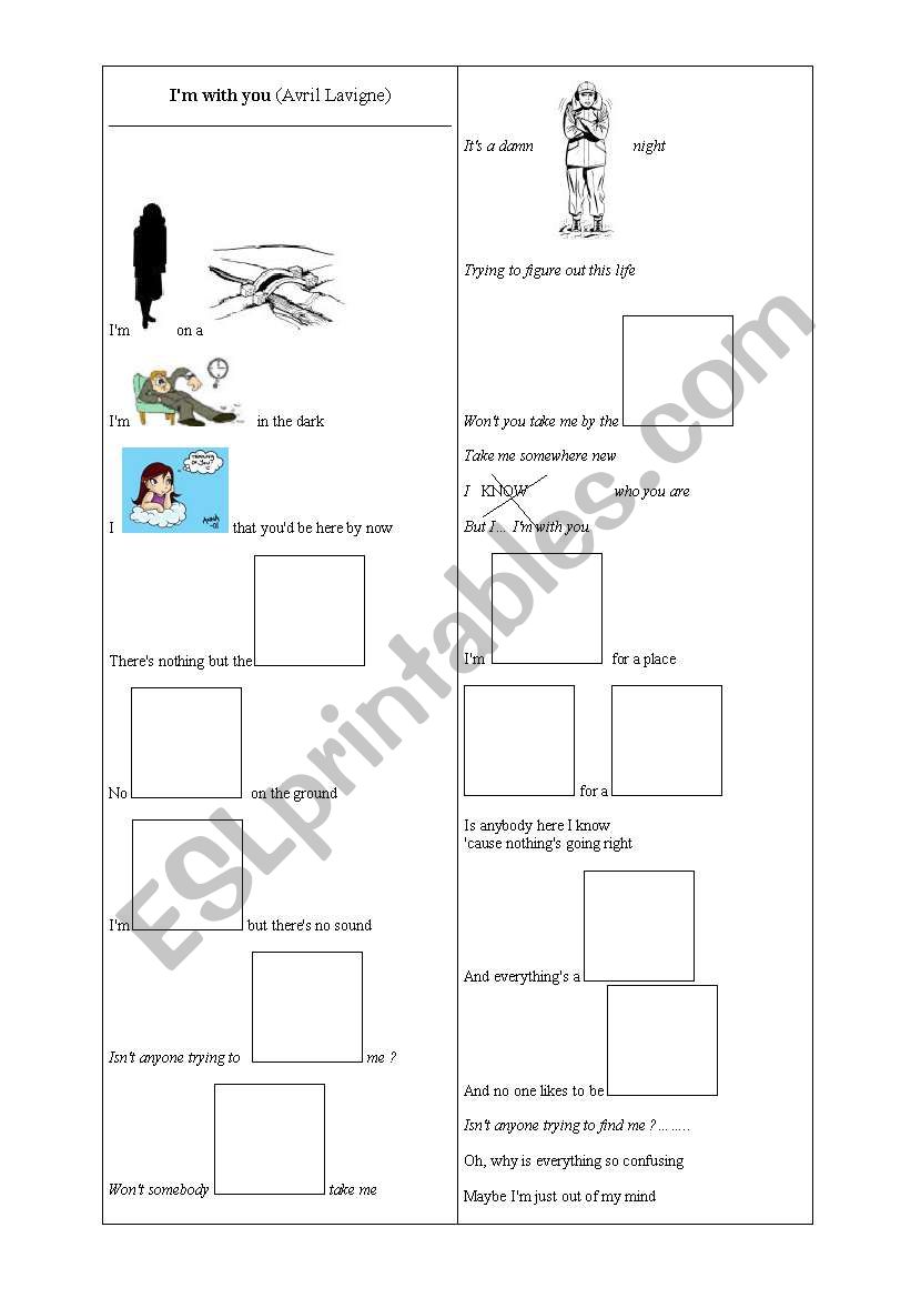 song by a.lavigne worksheet