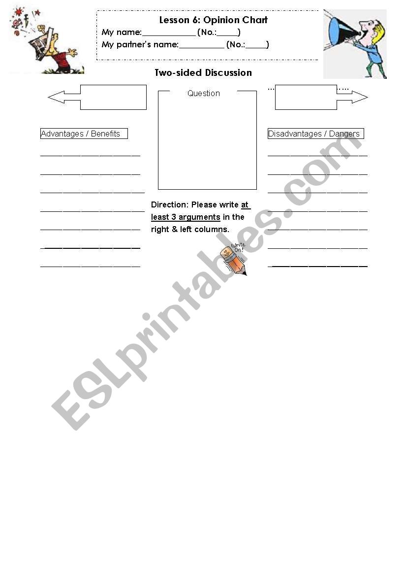 Opinion Chart worksheet