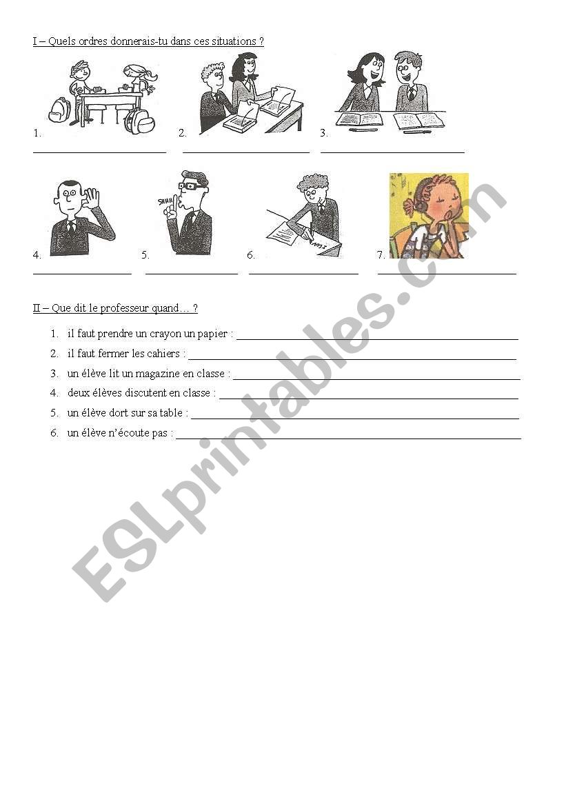 Orders worksheet