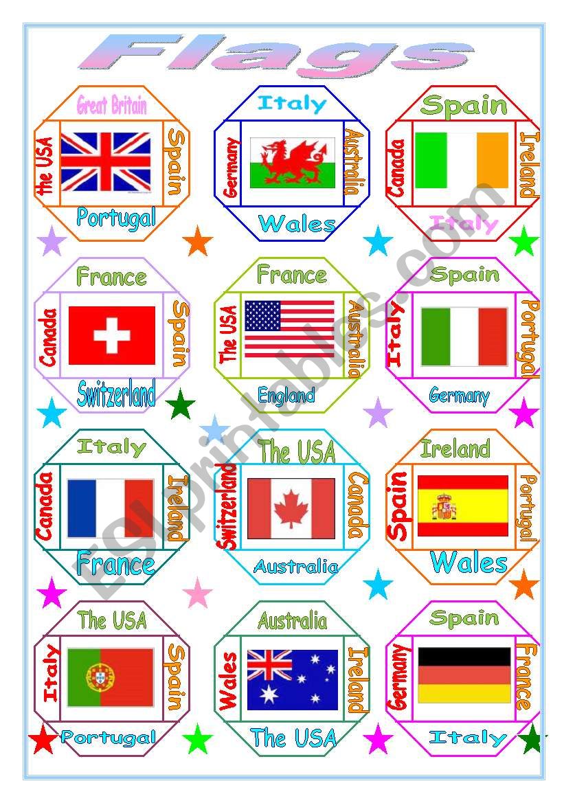 Flags worksheet