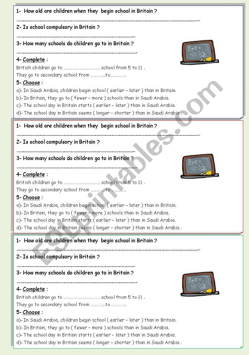 pre- reading work sheet worksheet