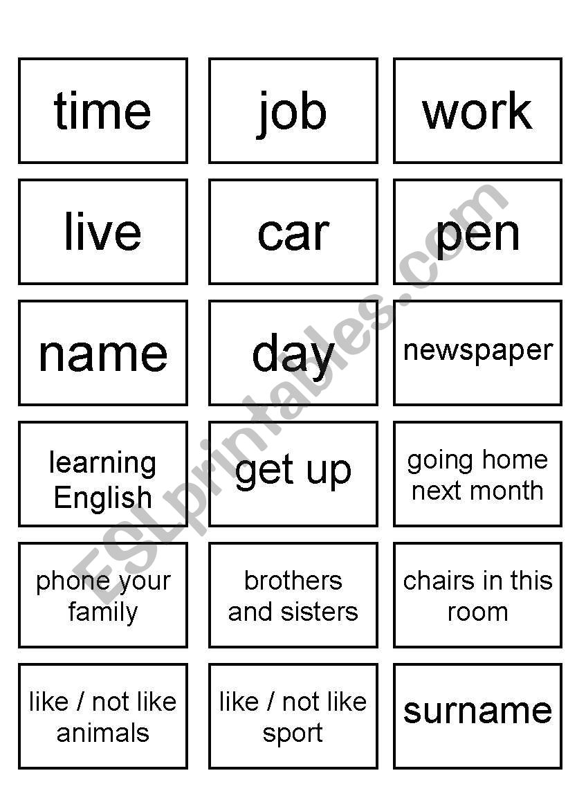 QUESTION WORDS PRACTICE worksheet