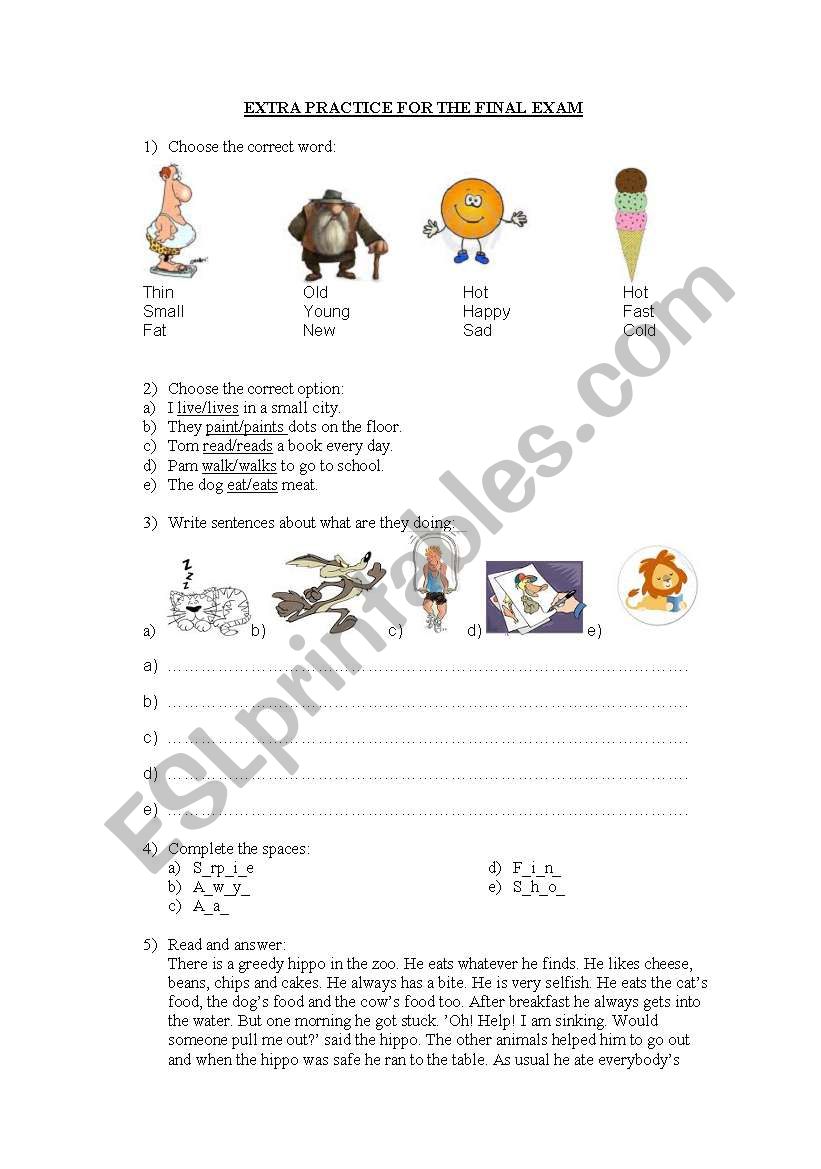 revision worksheet