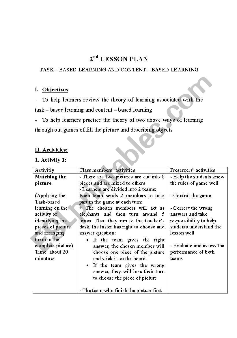 sample lesson plan worksheet