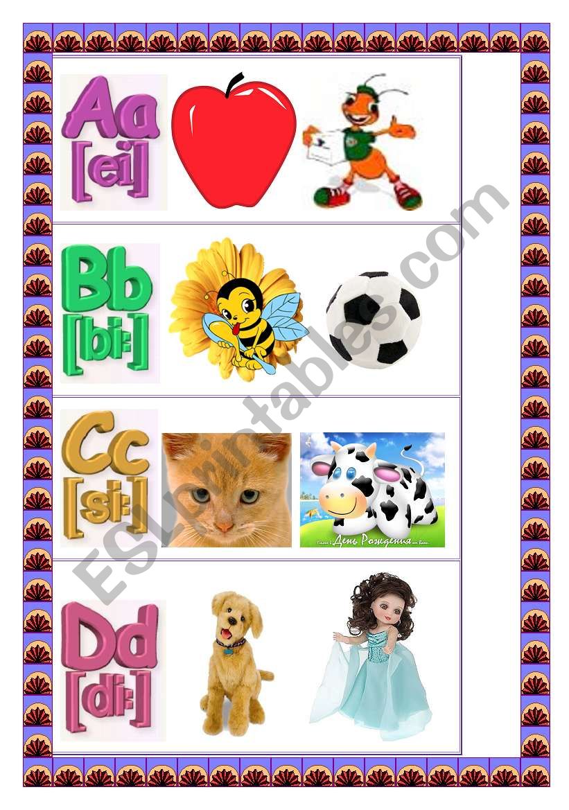 Colourful alphabet worksheet