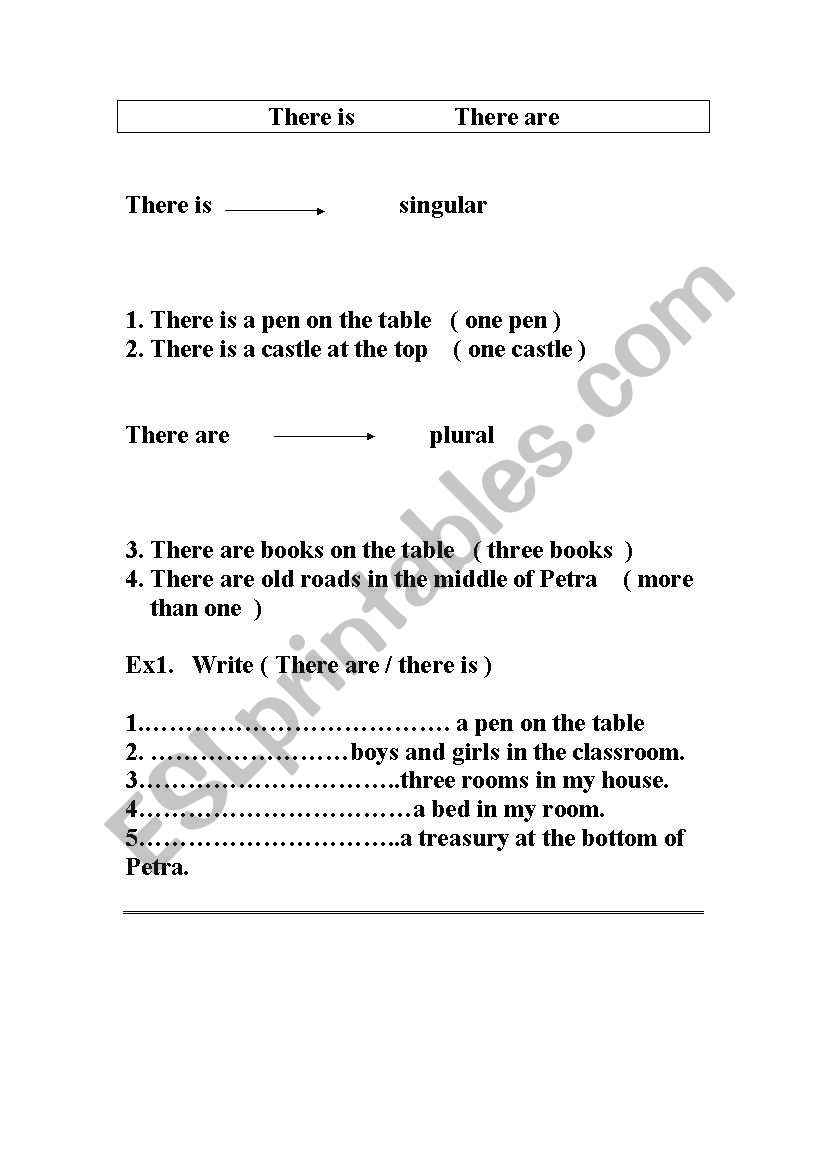 There is - There are worksheet