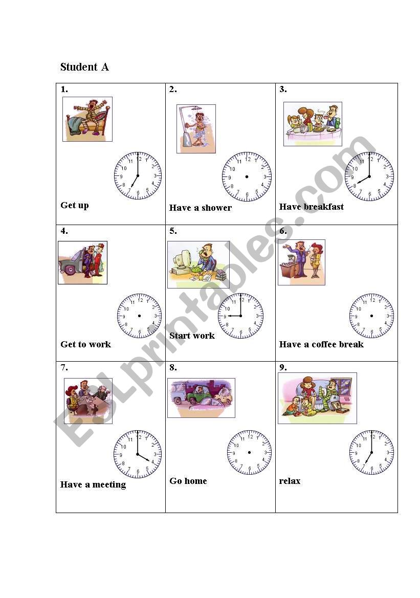 daily routine worksheet