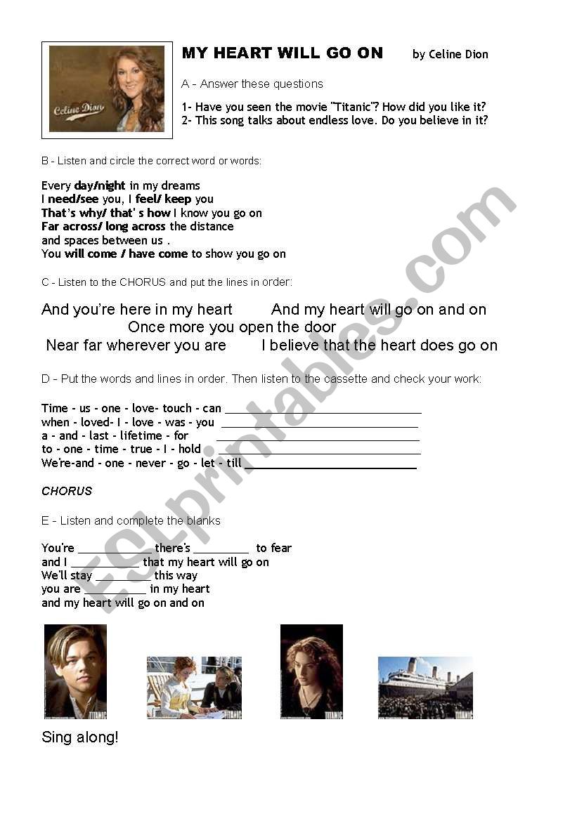 Song and movie worksheet