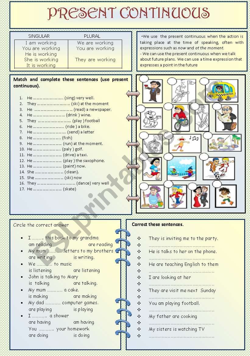 PRESENT CONTINUOUS worksheet