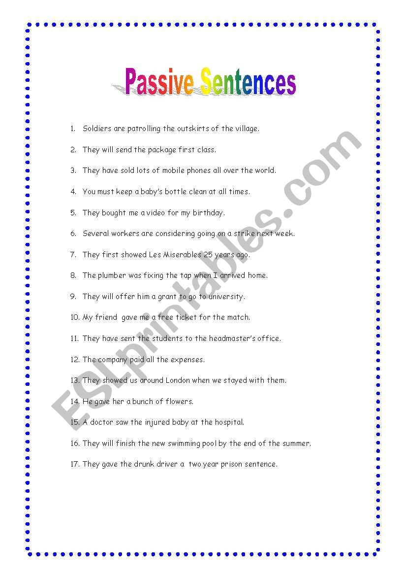 PASSIVE VOICE worksheet